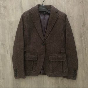 Vintage Gap Brown Tweed 100% Wool Blazer, 6